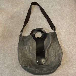 dean. leather circle handle tote